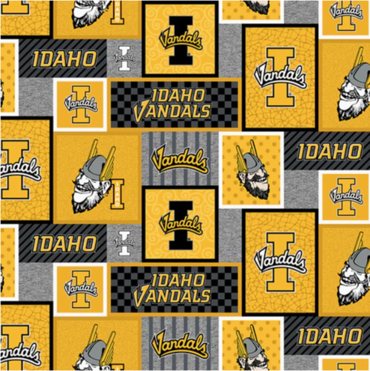 Licensed NCAA University of Idaho Patch Fleece ID1177 Fabric by the Yard